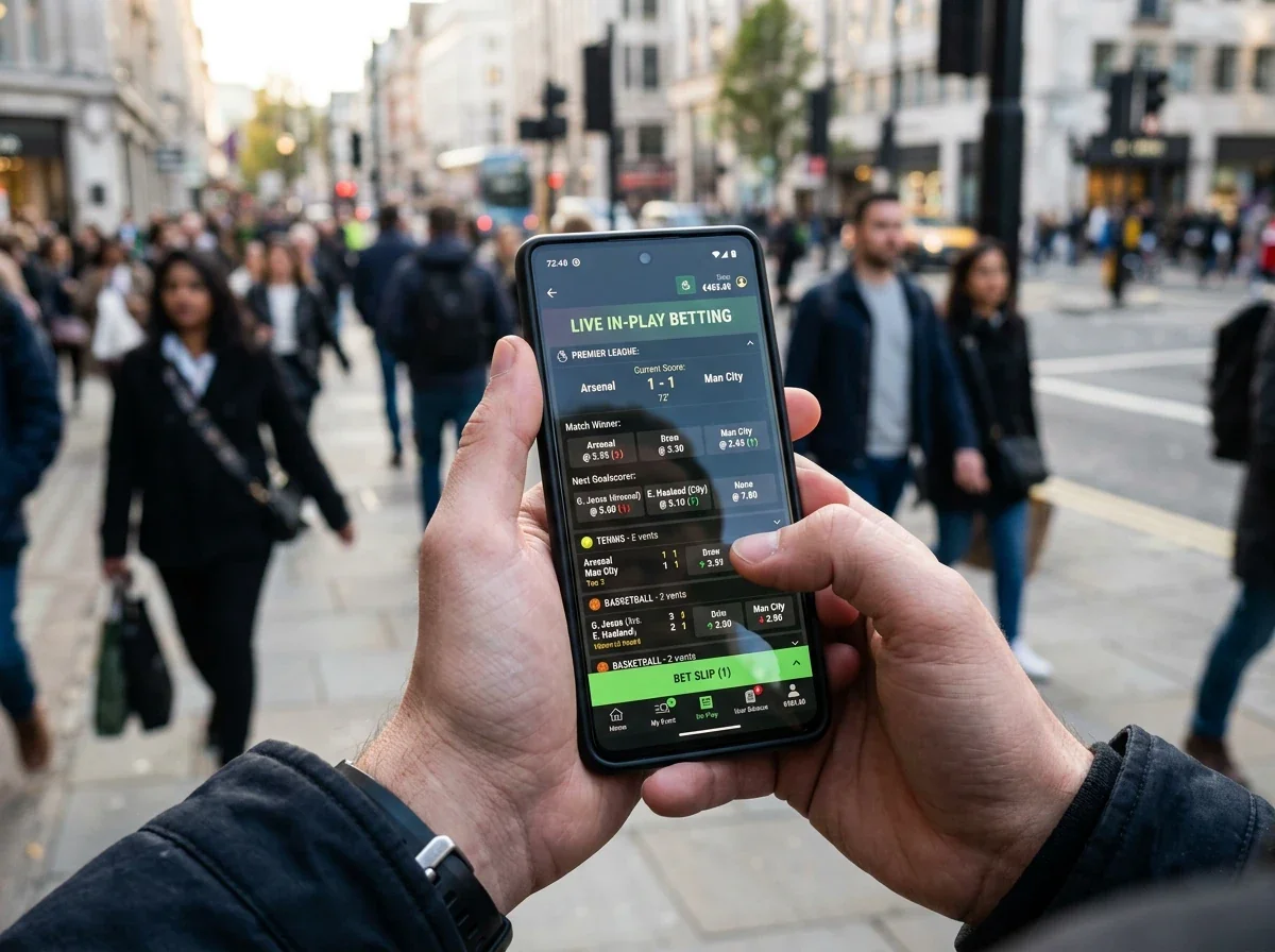 Livebetting i realtid på mobilskärm