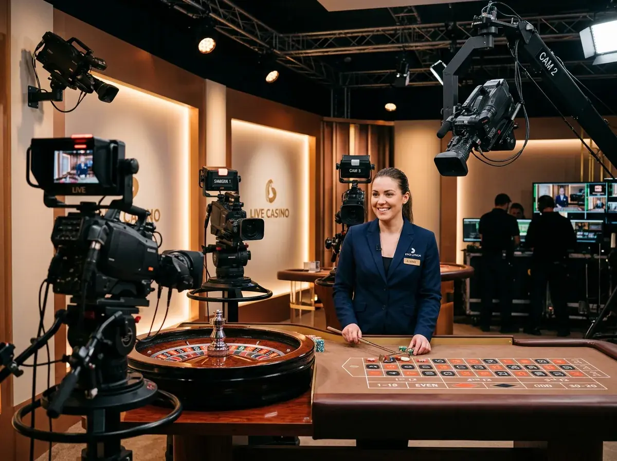 Live roulette med dealer i professionell studio