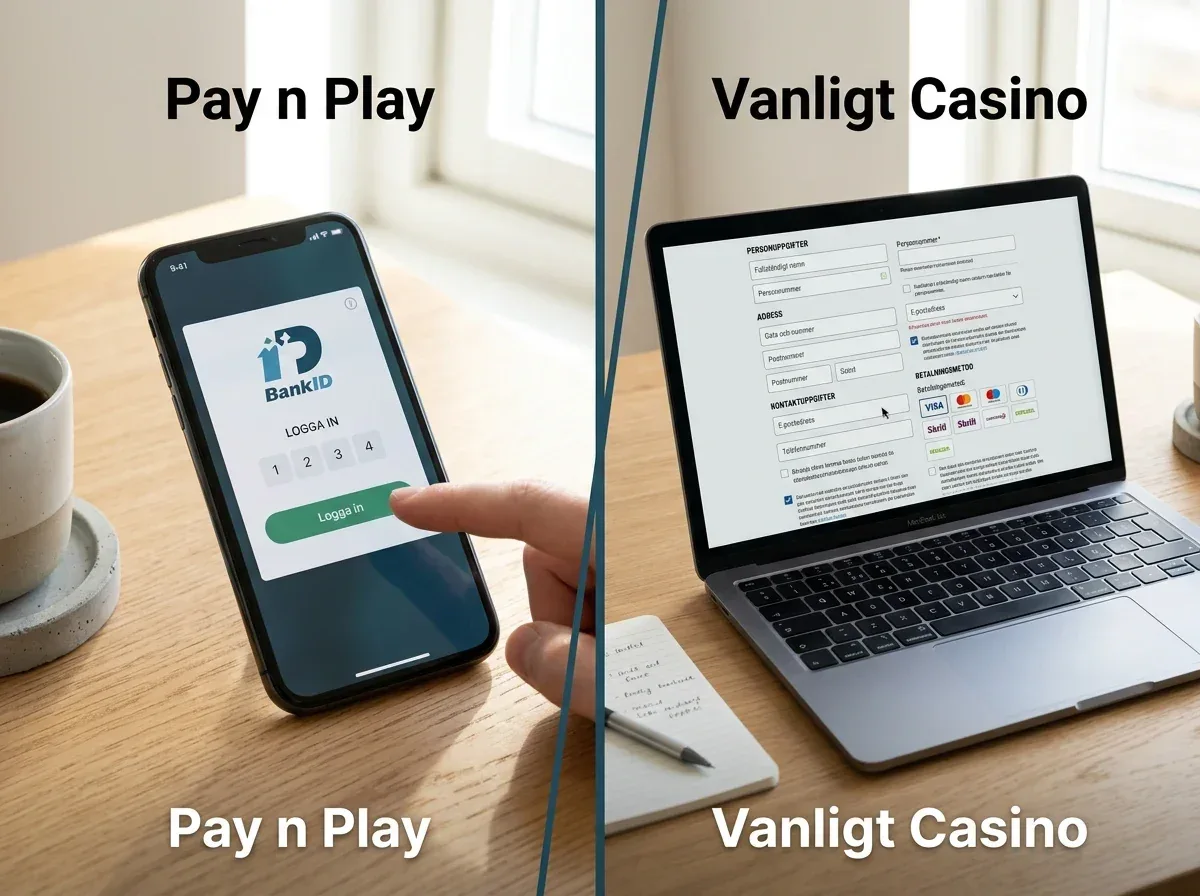 Pay N Play vs Vanligt Casino — Alla Skillnader Förklarade | Snabbkassan