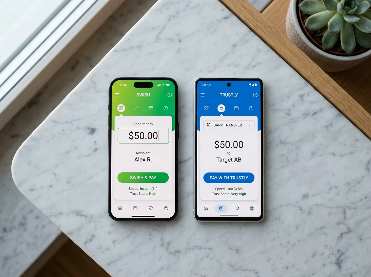 Jämförelse av hastighet mellan Swish och Trustly betalningar