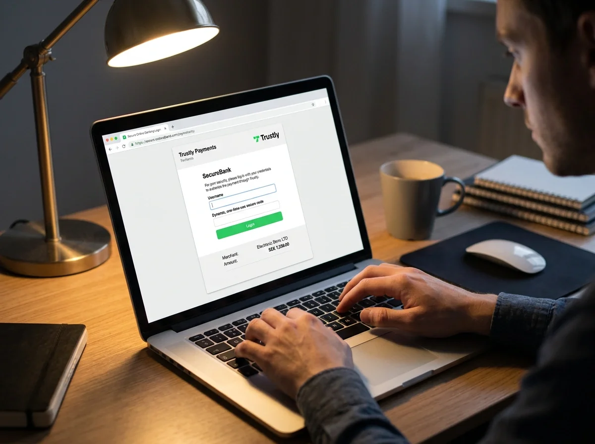 Trustly Open Banking-betalning via webbläsaren