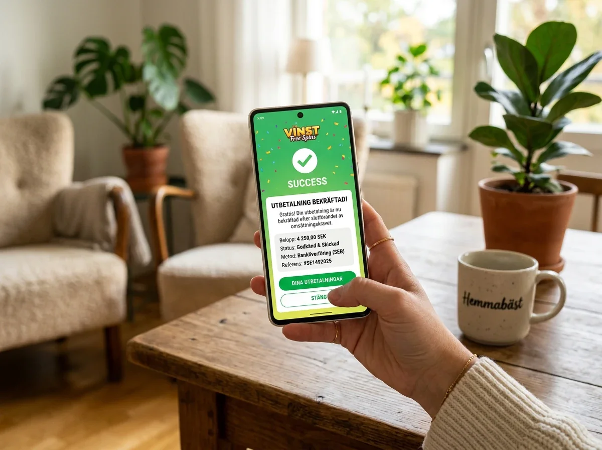 Utbetalning av vinster från free spins efter omsättning